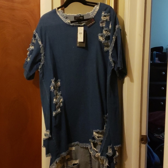 Fashion Nova Dresses & Skirts - Jean dress frayed